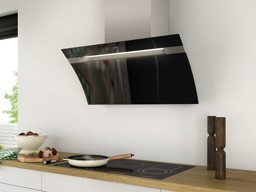 Bild von Wesco BKH 90 GL-2 Hybrid Wandhaube Glassline Glas schwarz, 4011574-420 