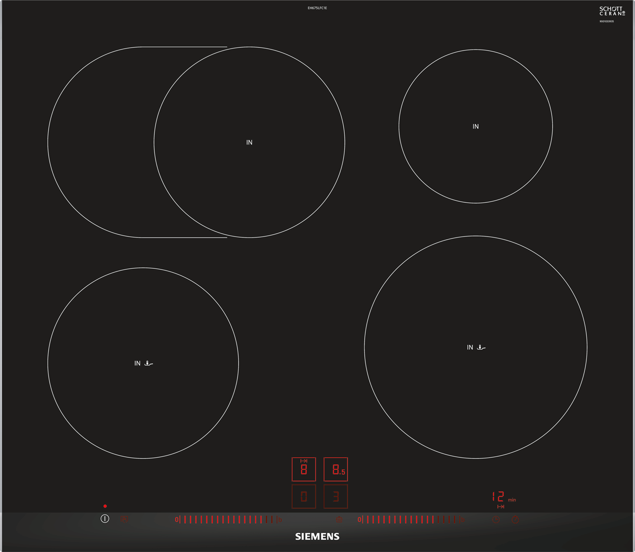 Bild von Siemens EH675LFC1E iQ300 Induktionskochfeld 60 cm Schwarz autark