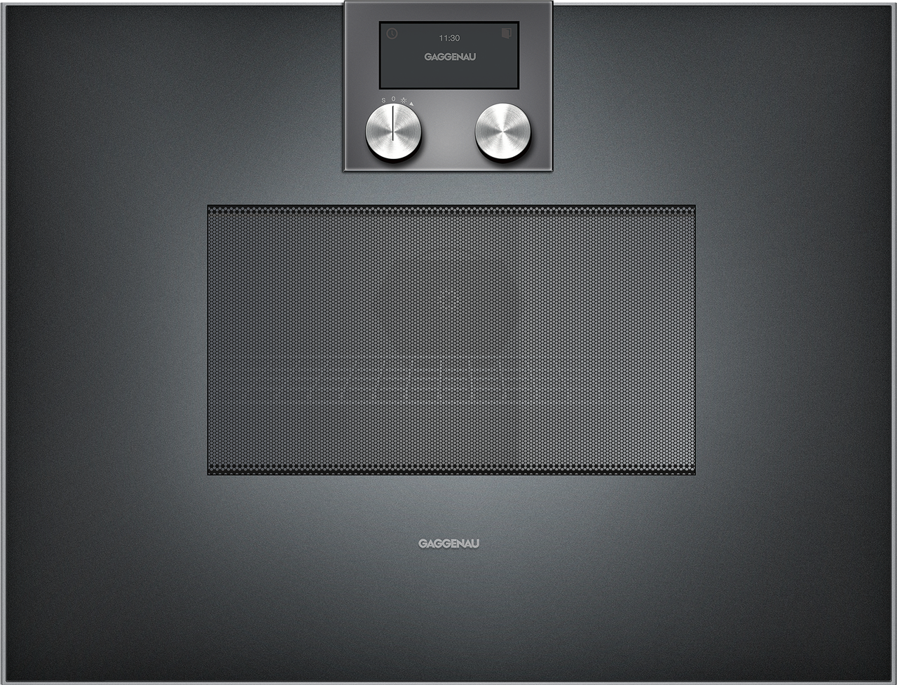 Bild von Gaggenau Mikrowellen-Backofen BM451100 Serie 400 Breite 60 cm Linksanschlag Bedienung oben Vollglastür in Gaggenau Anthrazit