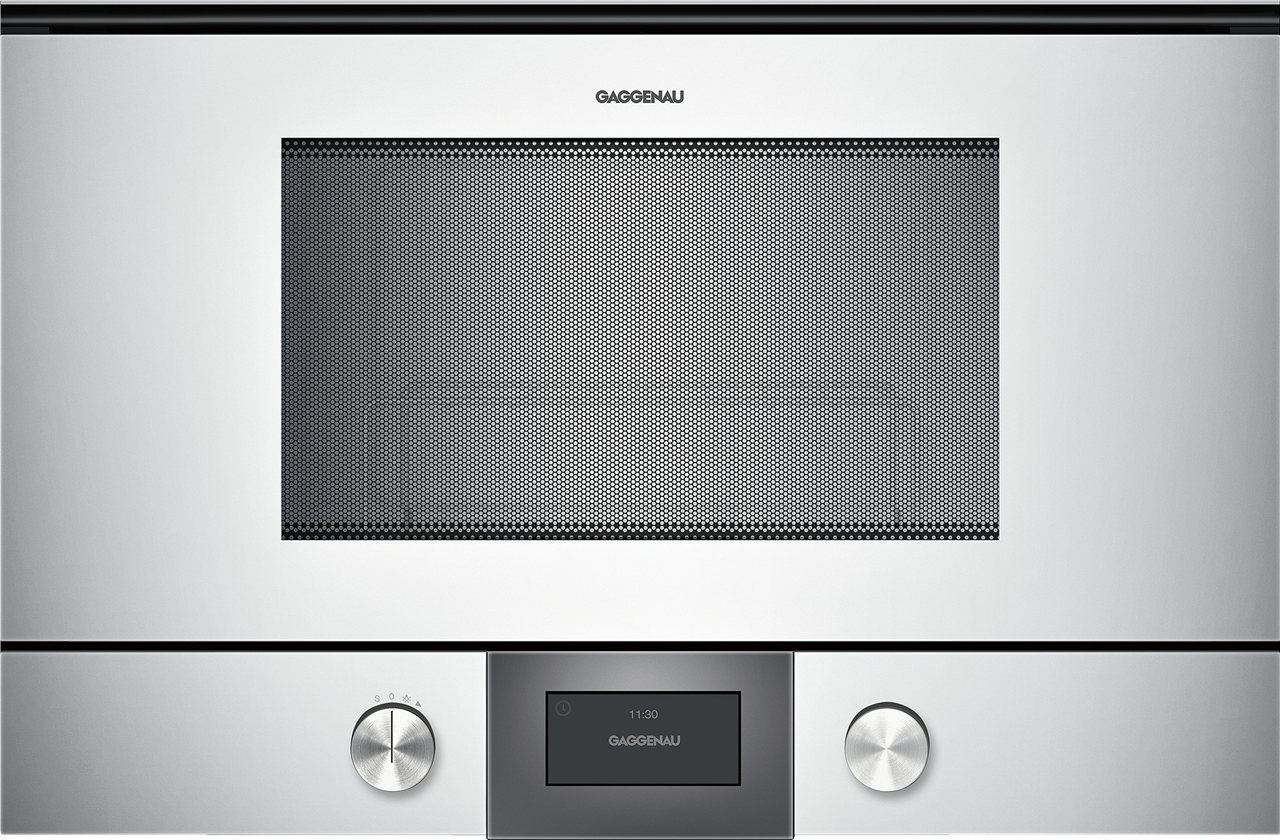 Bild von Gaggenau Mikrowellengerät BMP224130 Serie 200 Vollglastür in Gaggenau Silber Rechtsanschlag