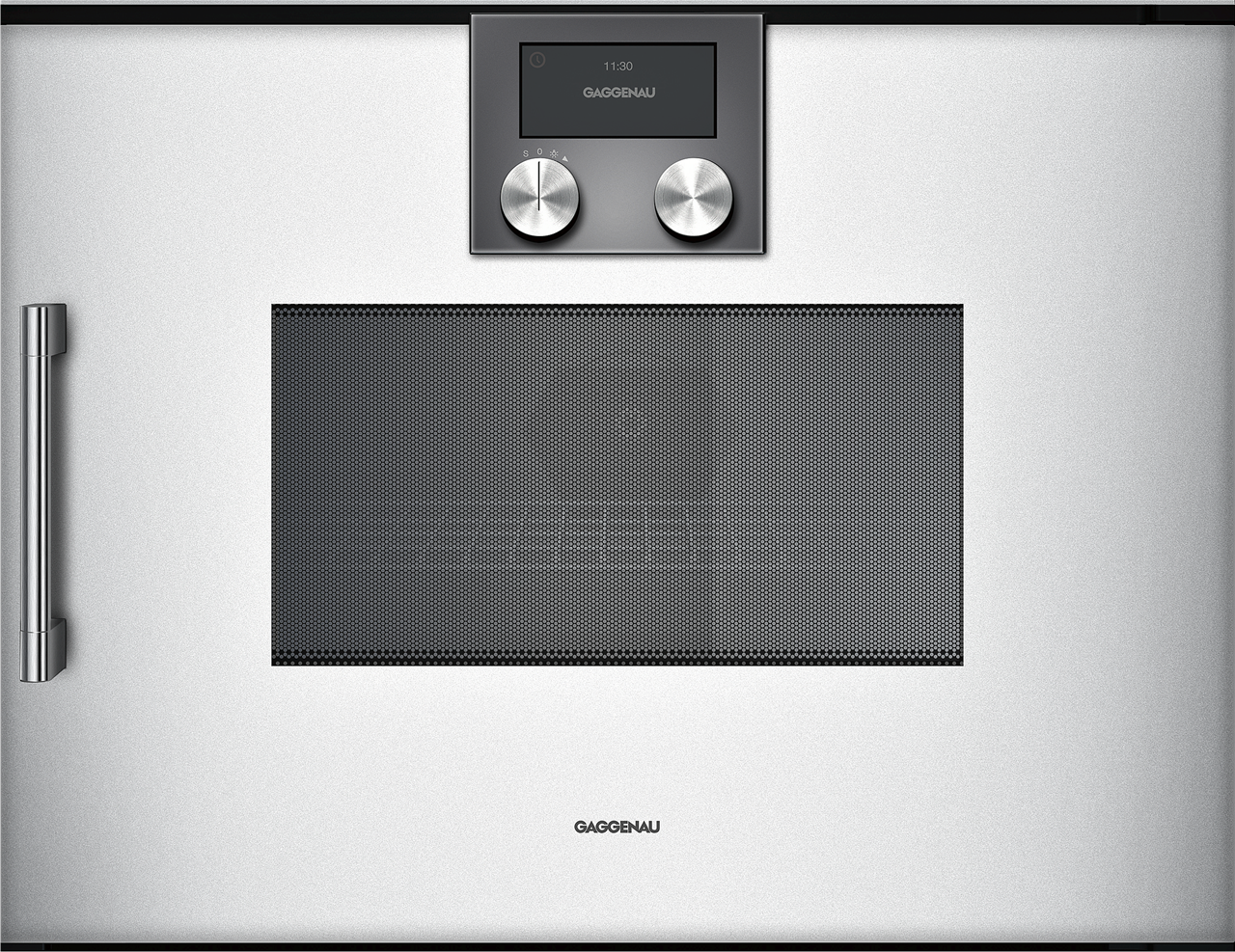Bild von Gaggenau Mikrowellen-Backofen BMP250130 Serie 200 Vollglastür in Gaggenau Silber Rechtsanschlag