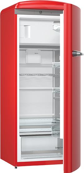 Bild von Sibir OT 274 FR Oldtimer Kühlschrank freistehend Fire Red rechts, 509214