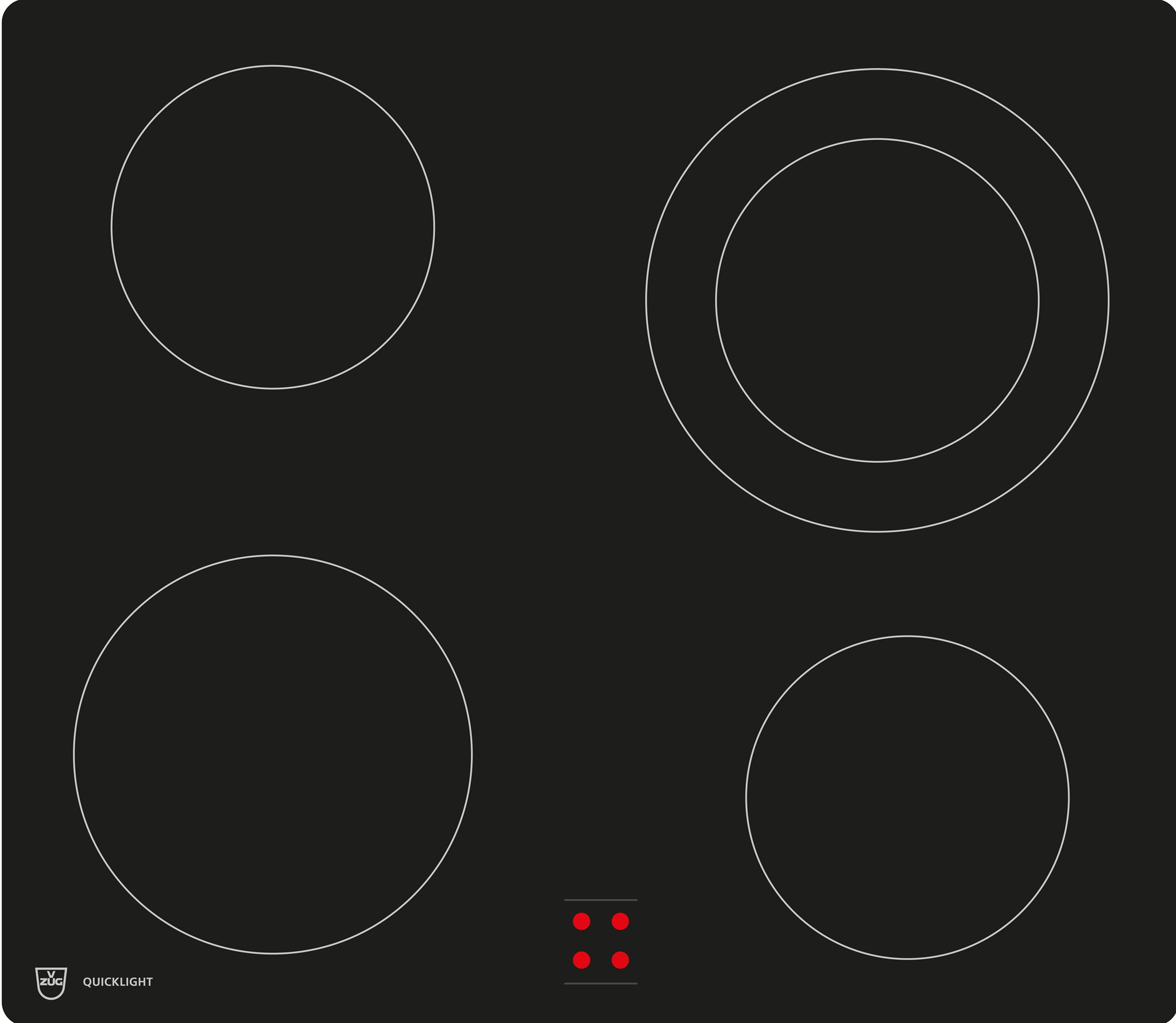 Bild von V-ZUG Glaskeramikkochfeld QuickLight GK43.3F, 91A440