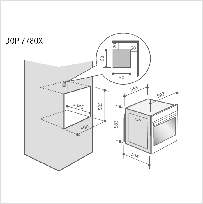Bild von De Dietrich DOP 7780 X Backofen Edelstahl EURO-Norm 60 cm