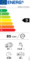 Bild von Electrolux GA60SLVC Geschirrspüler Einbau EURO, U Unten Energieeffizienz D Chrom 