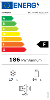 Bild von Electrolux EK134SLWE Kühlschrank Einbau SMS, Links Energieeffizienz F Weiss 