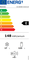 Bild von Electrolux EK158SRBR Kühlschrank Einbau SMS, Rechts Energieeffizienz E Braun 