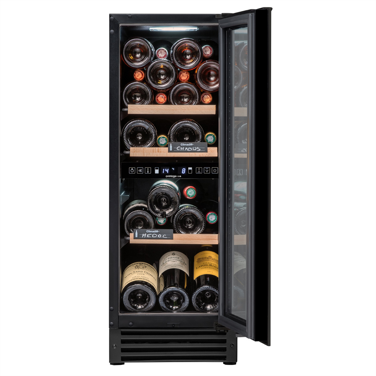 Bild von Avintage AVU27TDZB1 Weinkühlschrank Einbau schwarz 2-Zonen, 25-Flaschen