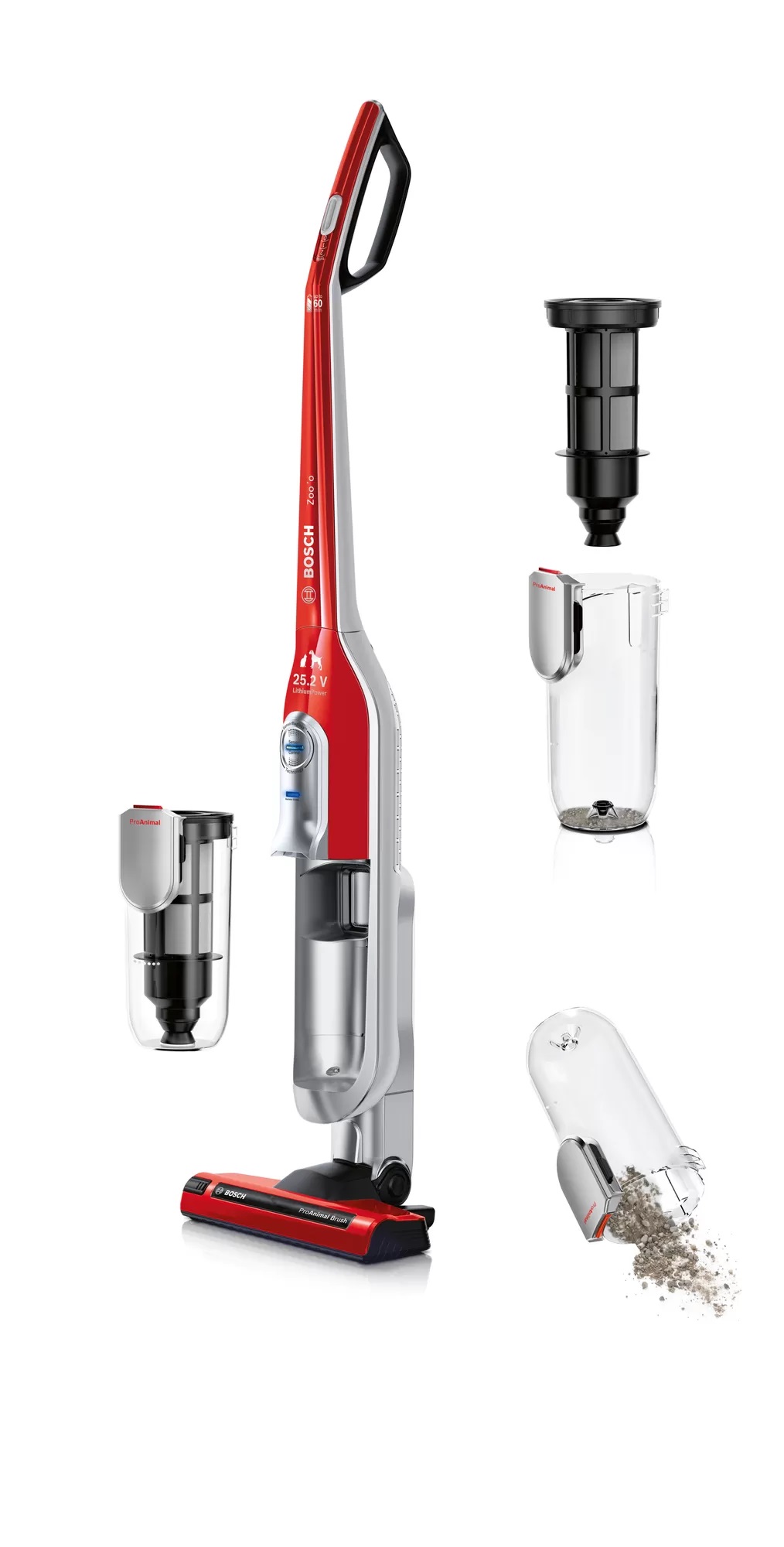 Bild von Bosch BCH6ZOOO Akkustaubsauger Athlet ProAnimal 25.2V Rot