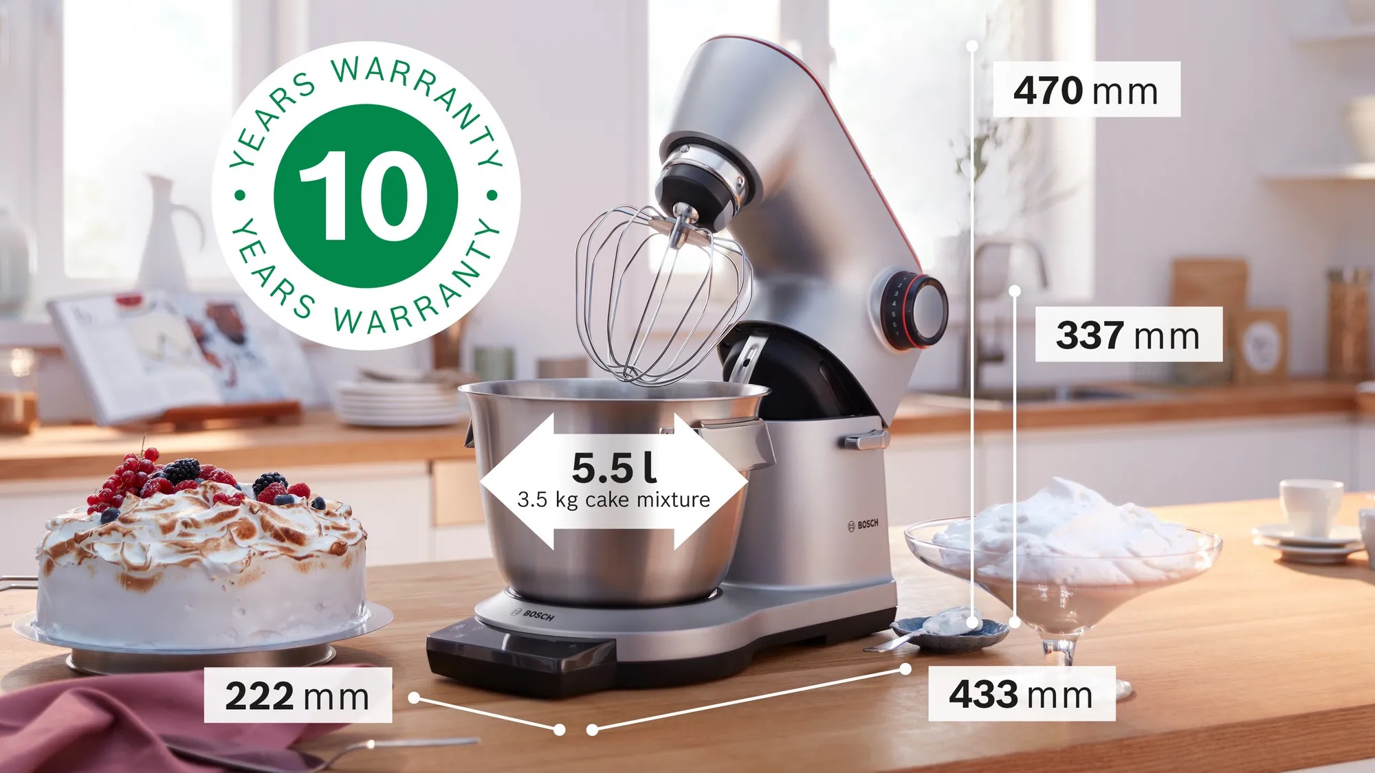 Bild von Bosch MUM9DT5S41 Küchenmaschine Serie 8 OptiMUM 1500 W Silber Schwarz