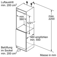 Bild von Bosch KIL42ADF0H Serie 6 Einbau-Kühlschrank mit Gefrierfach 122.5 x 56 cm
