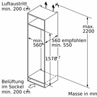 Bild von Bosch KIS77AFE0 Serie 6 Einbau-Kühl/Gefrier-Kombination mit Gefrierbereich unten 157.8 x 55.8 cm Flachscharnier