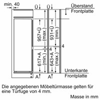 Bild von Bosch KIS77AFE0 Serie 6 Einbau-Kühl/Gefrier-Kombination mit Gefrierbereich unten 157.8 x 55.8 cm Flachscharnier