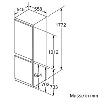 Bild von Bosch KIF86PFE0 Serie 8 Einbau-Kühl-Gefrier-Kombination mit Gefrierbereich unten 177.2 x 55.8 cm Flachscharnier