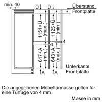 Bild von Bosch KIF87PFE0 Serie 8 Einbau-Kühl-Gefrier-Kombination mit Gefrierbereich unten 177.2 x 55.8 cm Flachscharnier