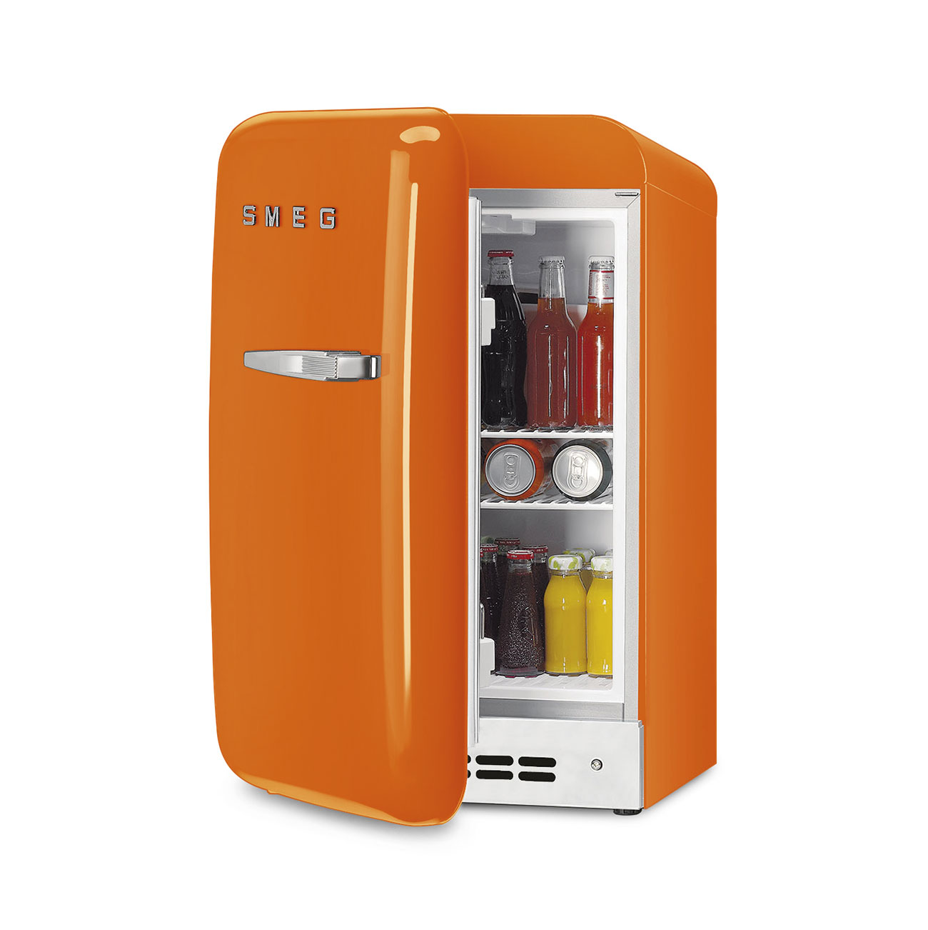 Bild von Smeg FAB5LOR5 Kühlschrank 50's RETRO STYLE ORANGE freistehend links