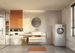 Bild von Adago Home WSCS146 Washtower Waschmaschinenschrank, 145 cm hoch, weiss