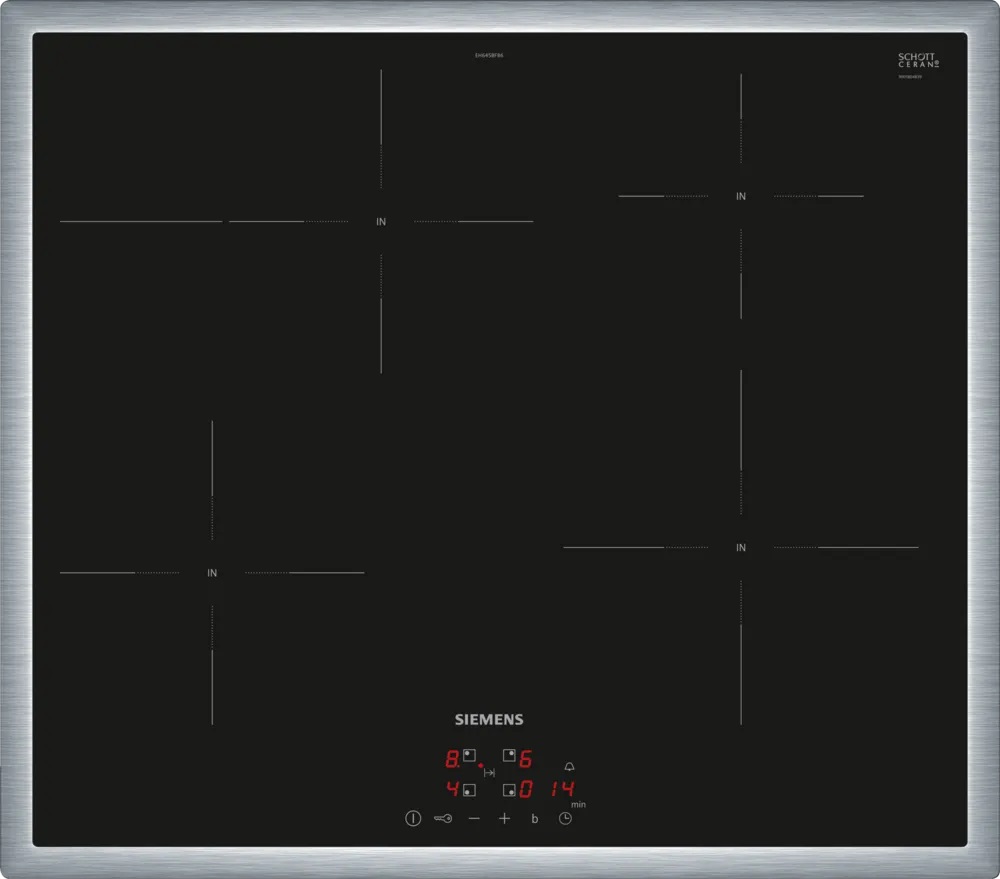 Bild von Siemens EH645BFB6E iQ300 Induktionskochfeld 60 cm Schwarz, mit Rahmen aufliegend