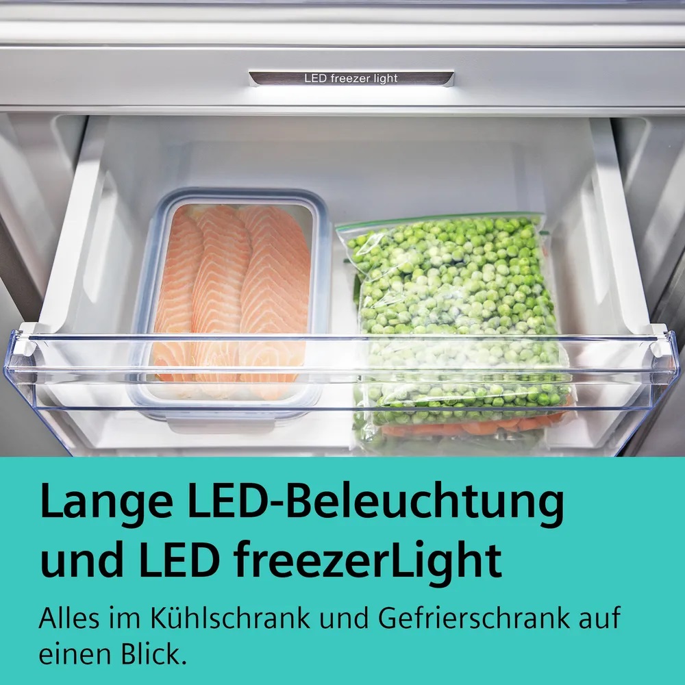 Bild von Siemens KI86NADD0 iQ500 Einbau-Kühl-Gefrier-Kombination mit Gefrierbereich unten 177.2 x 55.8 cm Flachscharnier mit Softeinzug