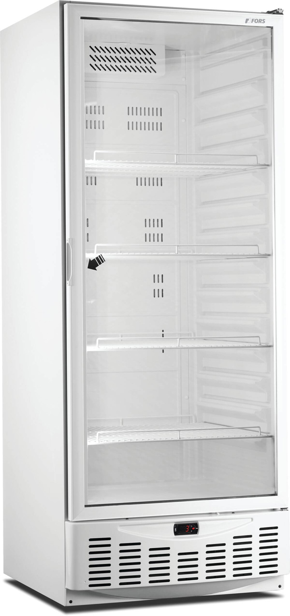 Bild von FORS GMCV 550 WG Gastronomie- & Bäckerei-Kühlschrank, Glastür, weiss, GN 2/1 und 600x400 Bandung rechts fest 