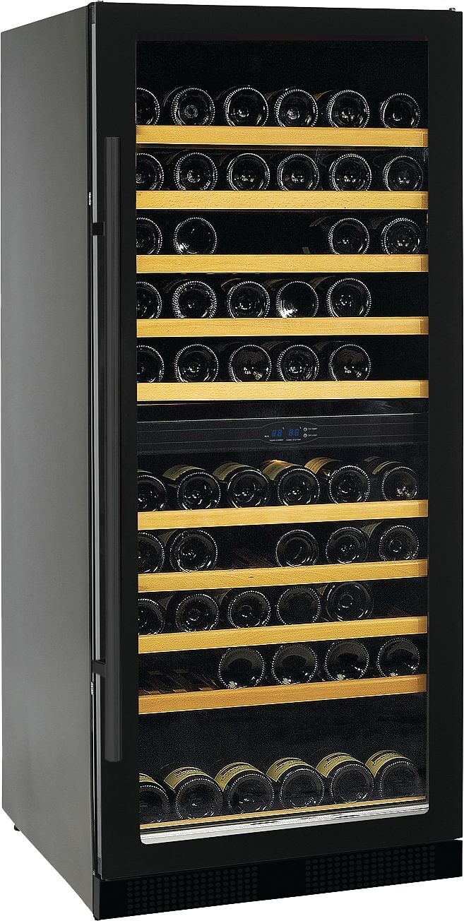 Bild von FORS VC 139119 NG Weintemperierschrank, Glastür, schwarz, 2 Zonen Bandung rechts, wechselbar Schwarz