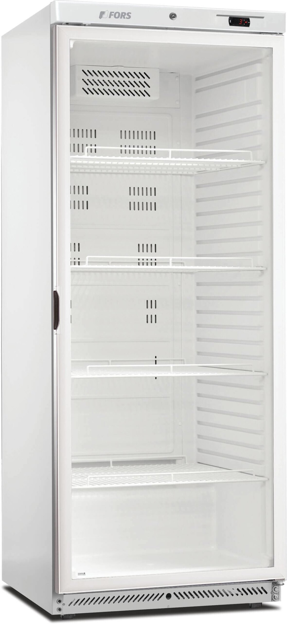 Bild von FORS GCV 600 WG Gastronomie-Kühlschrank, Glastür, GN 2/1 Bandung rechts fest Weiss