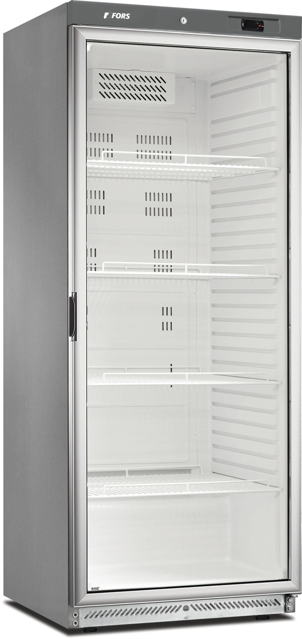 Bild von FORS GCV 600 GES Gastronomie-Kühlschrank, Glastür, GN 2/1 Bandung rechts fest Edelstahl