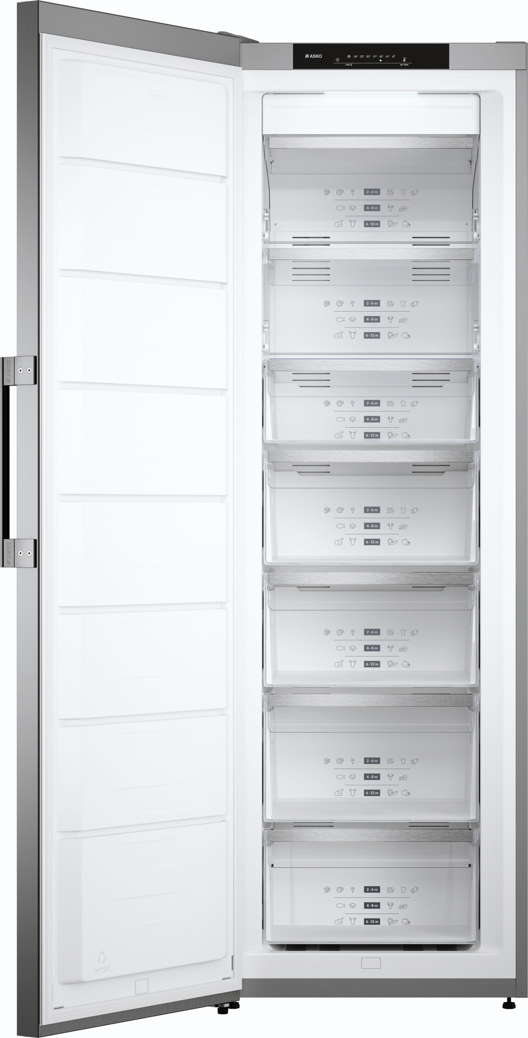 Bild von ASKO FN 23841 S Gefrierschrank freistehend ASKO PREMIUM Bandung links, wechselbar Edelstahlfront und silber