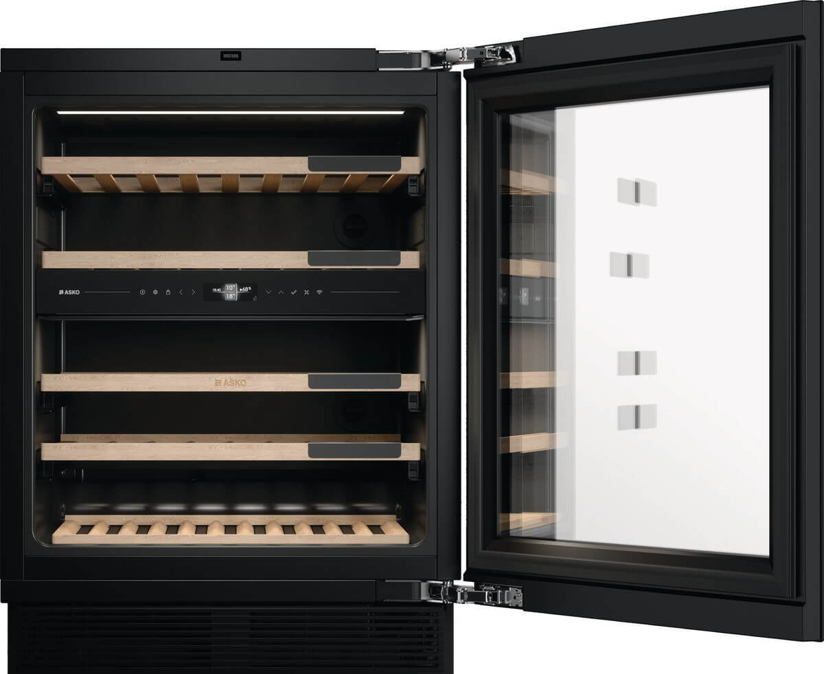 Bild von ASKO WCN 25842 G Unterbau-Weinkühlschrank Einbau ELEMENTS Bandung rechts, wechselbar Glassfront schwarz