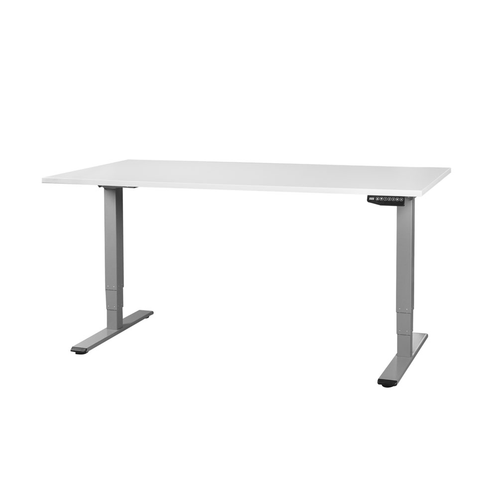 Bild von CONTINI höhenverstellbarer Bürotisch 1.4x0.8m grau / Gestell grau RAL 7045