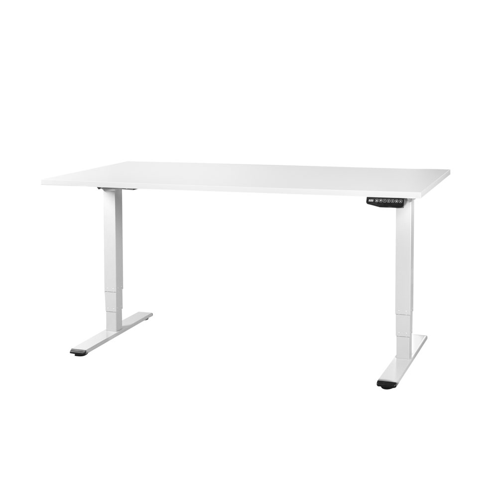 Bild von CONTINI höhenverstellbarer Bürotisch 1.4x0.8m weiss / Gestell weiss RAL9016