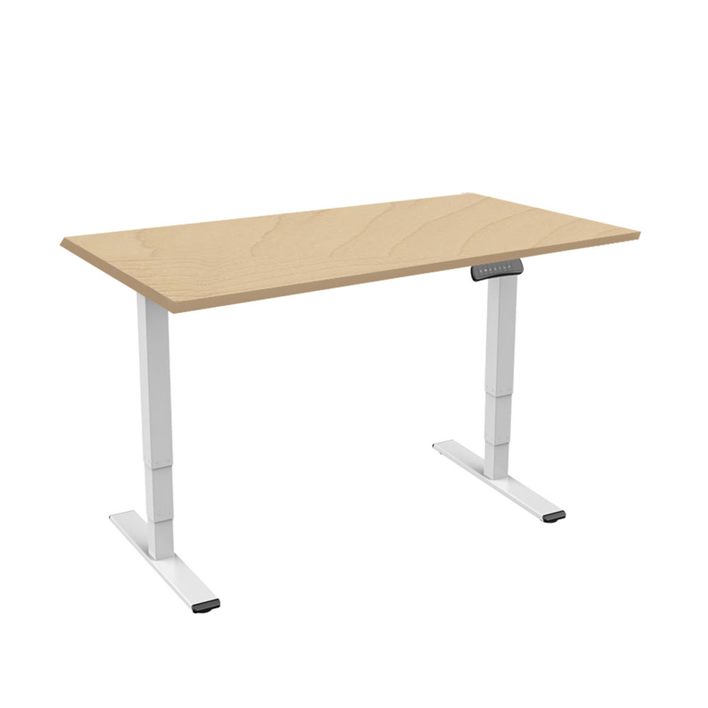 Bild von CONTINI hvb Bürotisch 1.6x0.8m Ahorn Natur / Gestell weiss RAL9016
