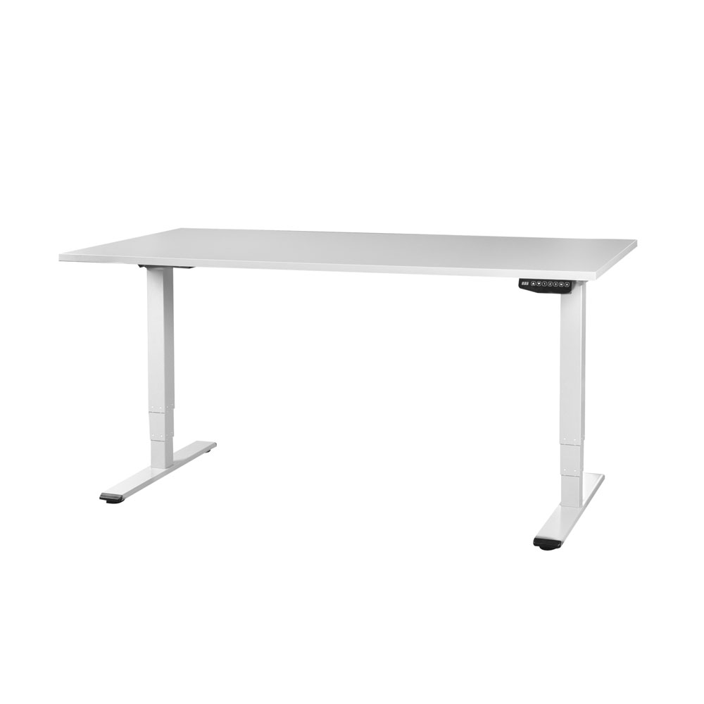Bild von CONTINI höhenverstellbarer Bürotisch 1.6x0.8m grau / Gestell weiss RAL9016