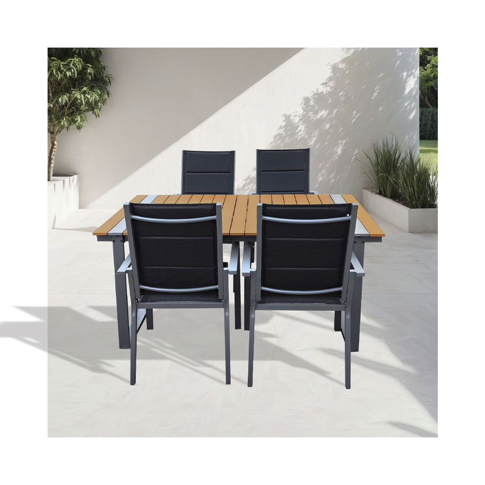 Bild von CONTINI Gartentischset 160x90cm mit 4 Stühlen