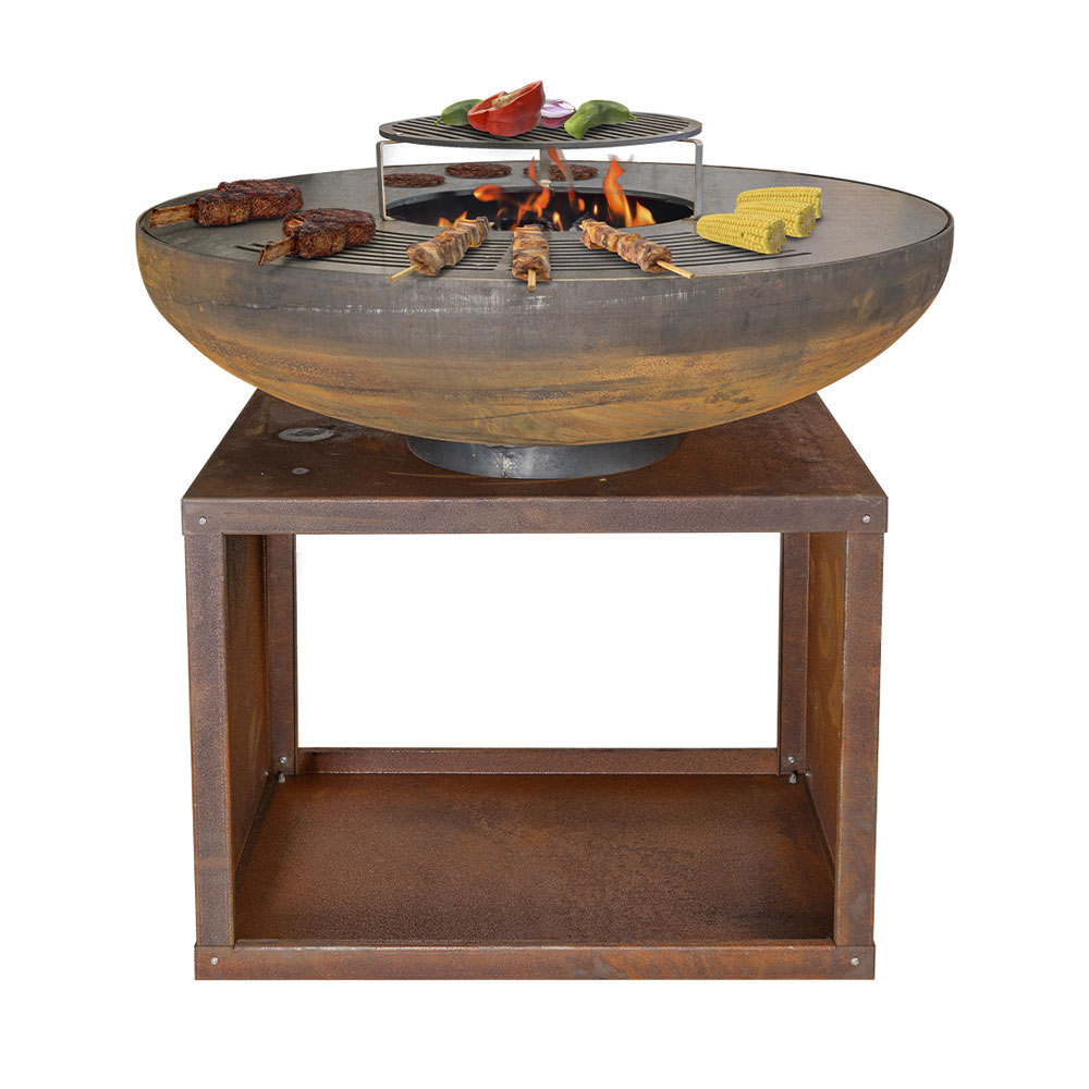 Bild von Mr. Grill Feuerschale Rusty 100cm mit Holzfach
