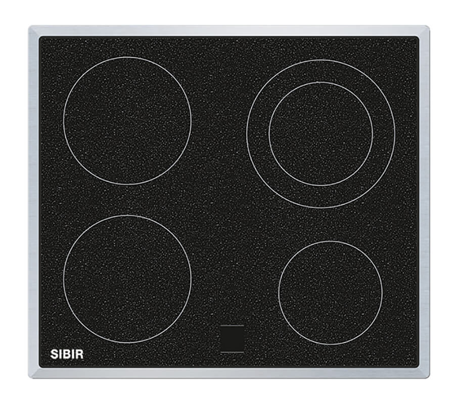 Bild von SIBIR 507237 GK 4230 Kochfeld Chromstahlrahmen Black Design