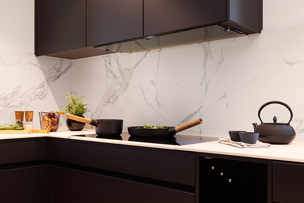 Bild von Wesco EVM 211-60 Abluft Glas schwarz, WESCO Einbauhaube, 4011597-020