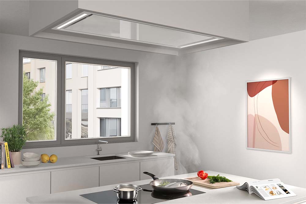 Bild von Wesco FVR-L Alto 120 weiss Abluft, Deckenhaube mit Licht, Ventilator extern, 4013739-010