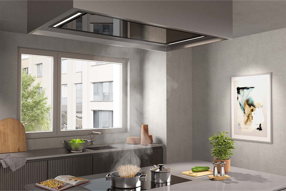 Bild von Wesco FVR-L Alto 120 schwarz Abluft, Deckenhaube mit Licht, Ventilator extern, 4013739-020