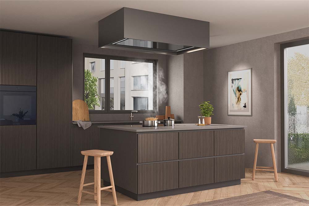 WESCO EVRE-L Alto 80 schwarz Abluft, Deckenhaube mit Licht