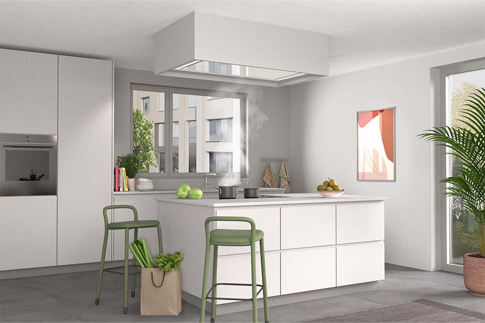 WESCO EVRE Alto 80 weiss Umluft, Deckenhaube ohne Licht