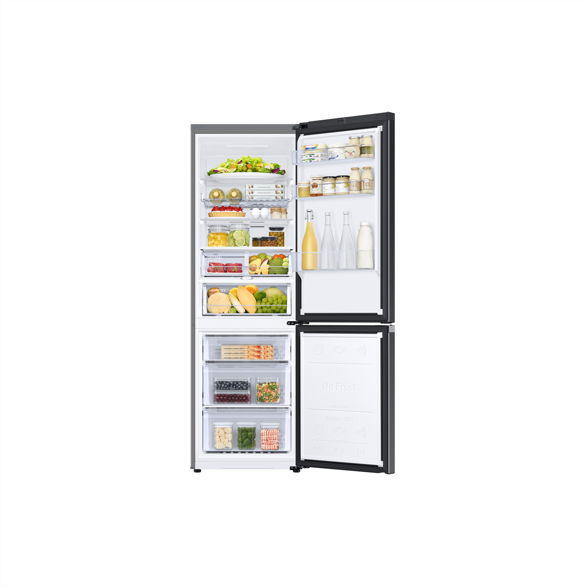 Samsung RB34C605CB1/WS Kühl-Gefrierkombination RB7300 , 344l, C, WiFi, Anthrazit mit Griffmulde