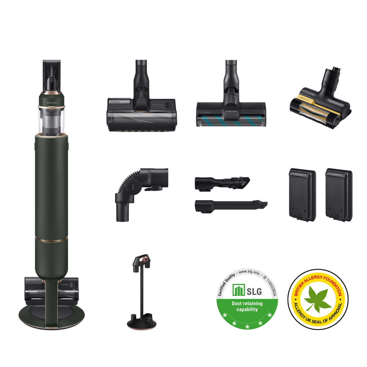 Samsung VS20B95943N/SW Akku-Staubsauger BESPOKE JetPlus, Complete Extra (580W), Woody Green