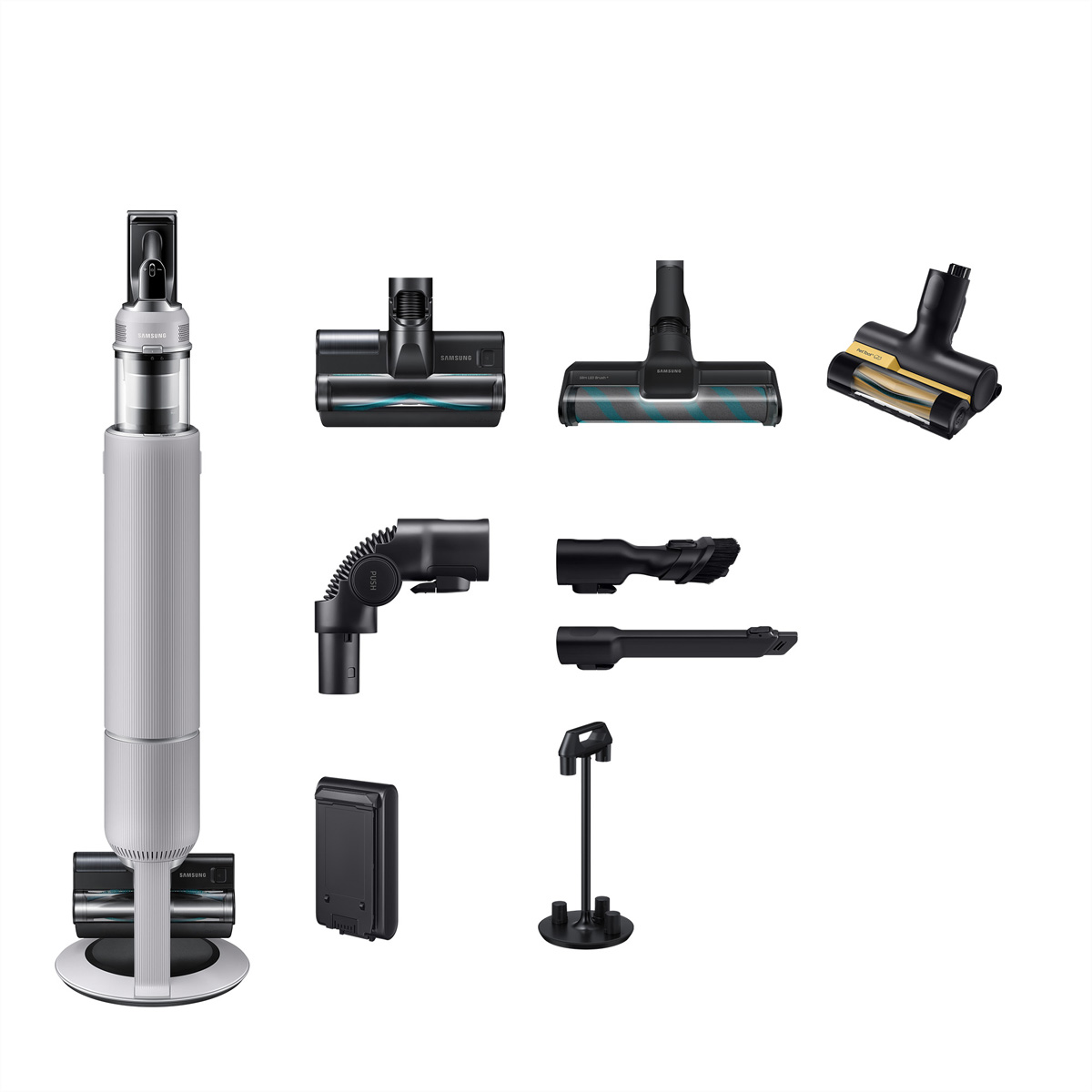 Samsung VS80F28DFP/SW Akku-Staubsauger AI Jet Lite Complete, (770W), Pebble Gray