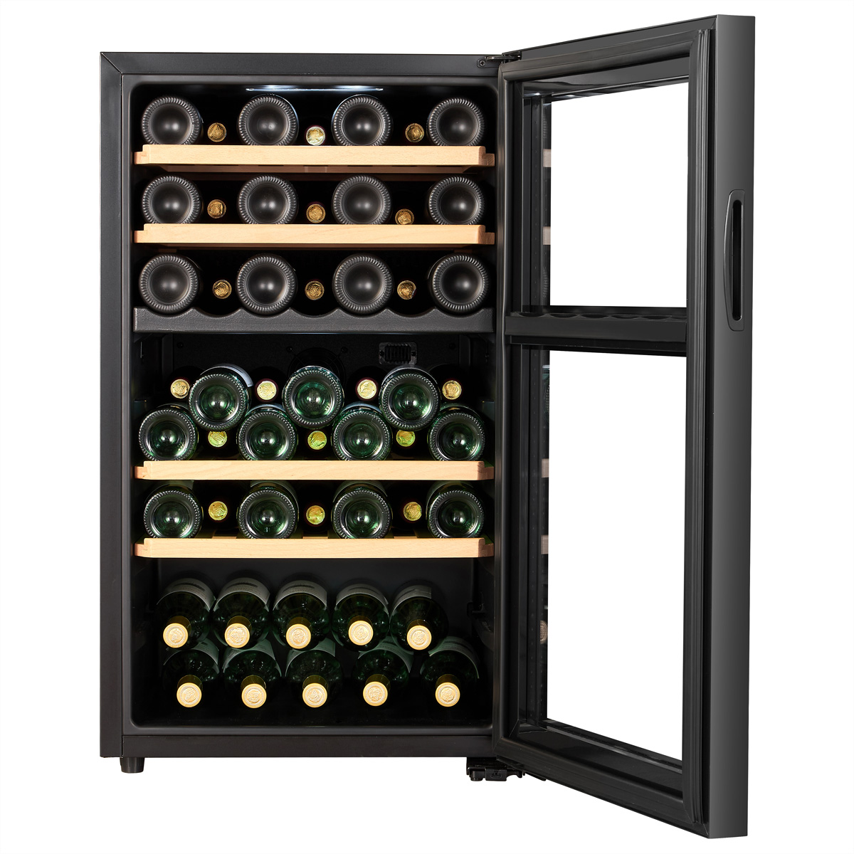 Climadiff CEPAGE52DZFS Weinkühlschrank CEPAGE52DZF, Freistehend, 2 Zonen. 52 Flaschen