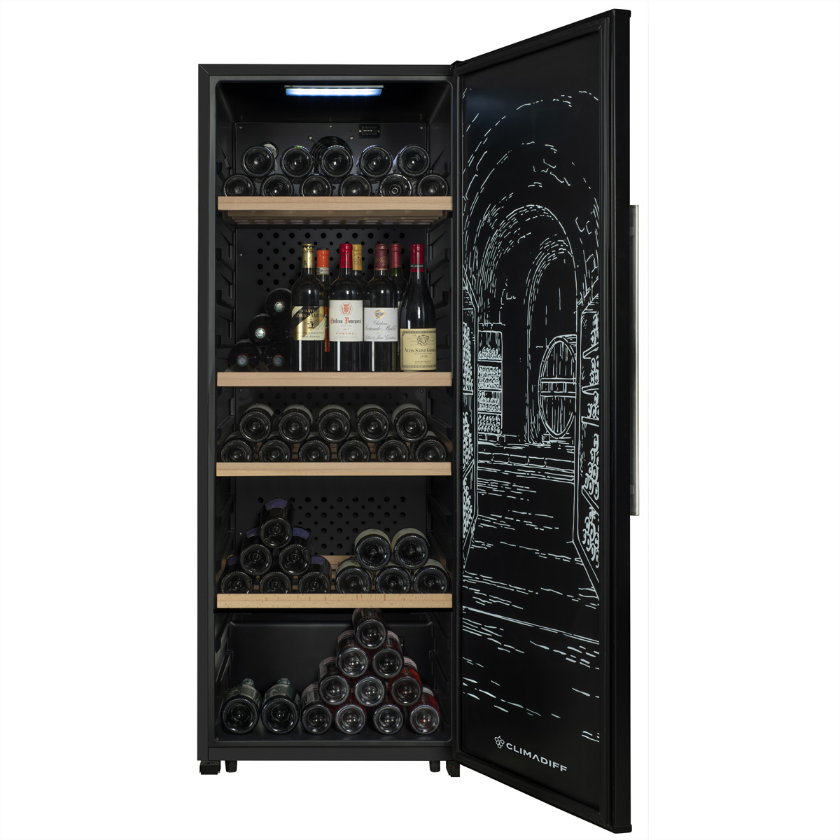 Climadiff GARDE200D Weinkühlschrank GARDE200D, Freistehend, 1 Zone, 204 Flaschen