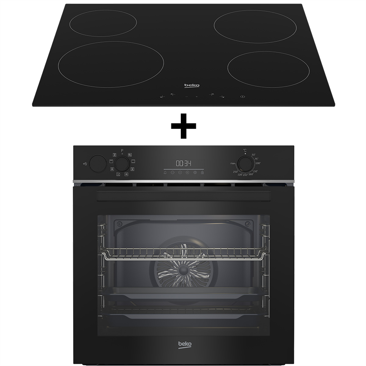 Beko BBIS143N0B_HIC 64401 Ofen & Herd Set ,  BBIS143N0B_HIC 64401