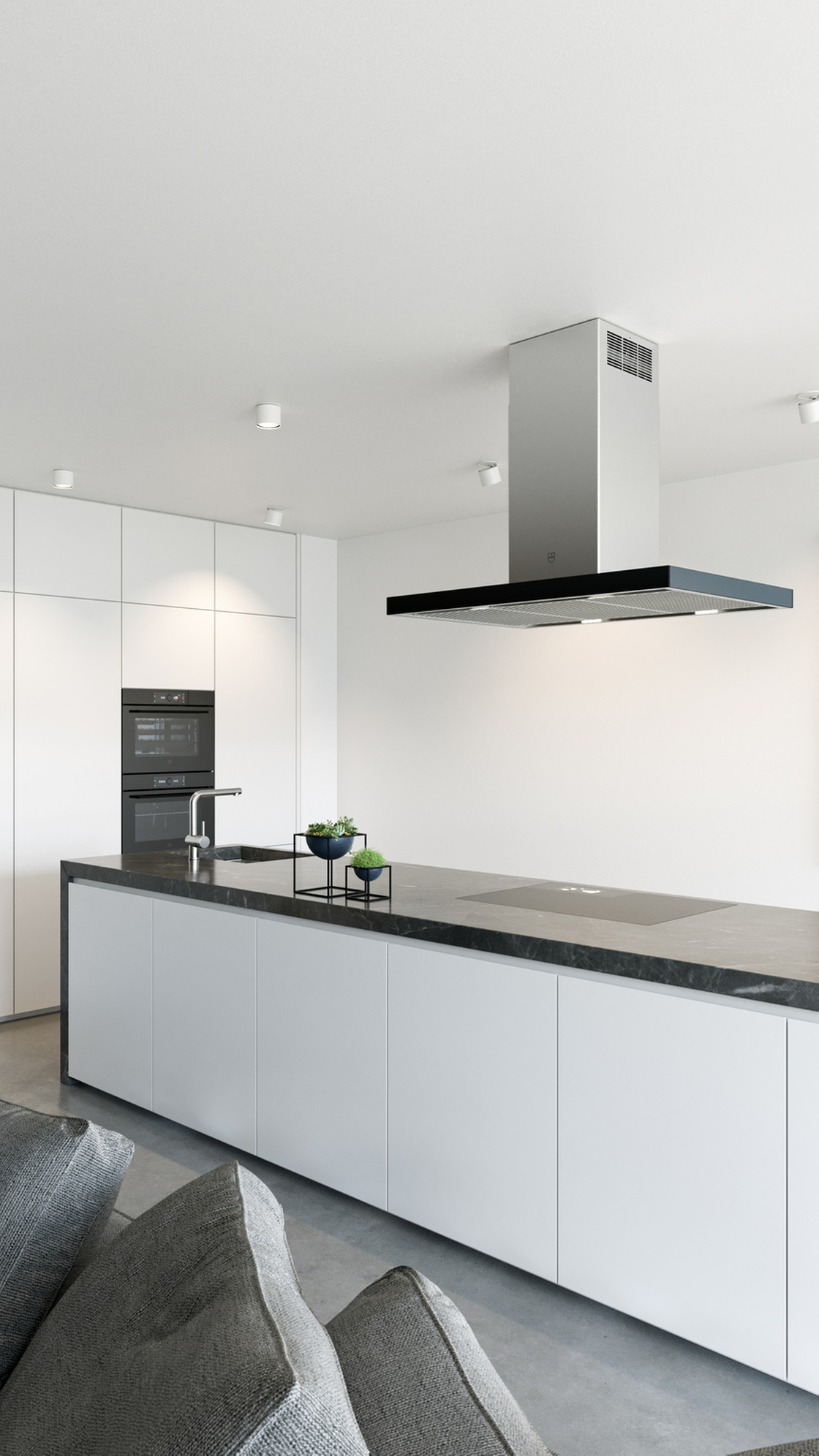 V-Zug Inselhaube AiroClearInsel V6000 Spiegelglas Schwarz, 6301900002