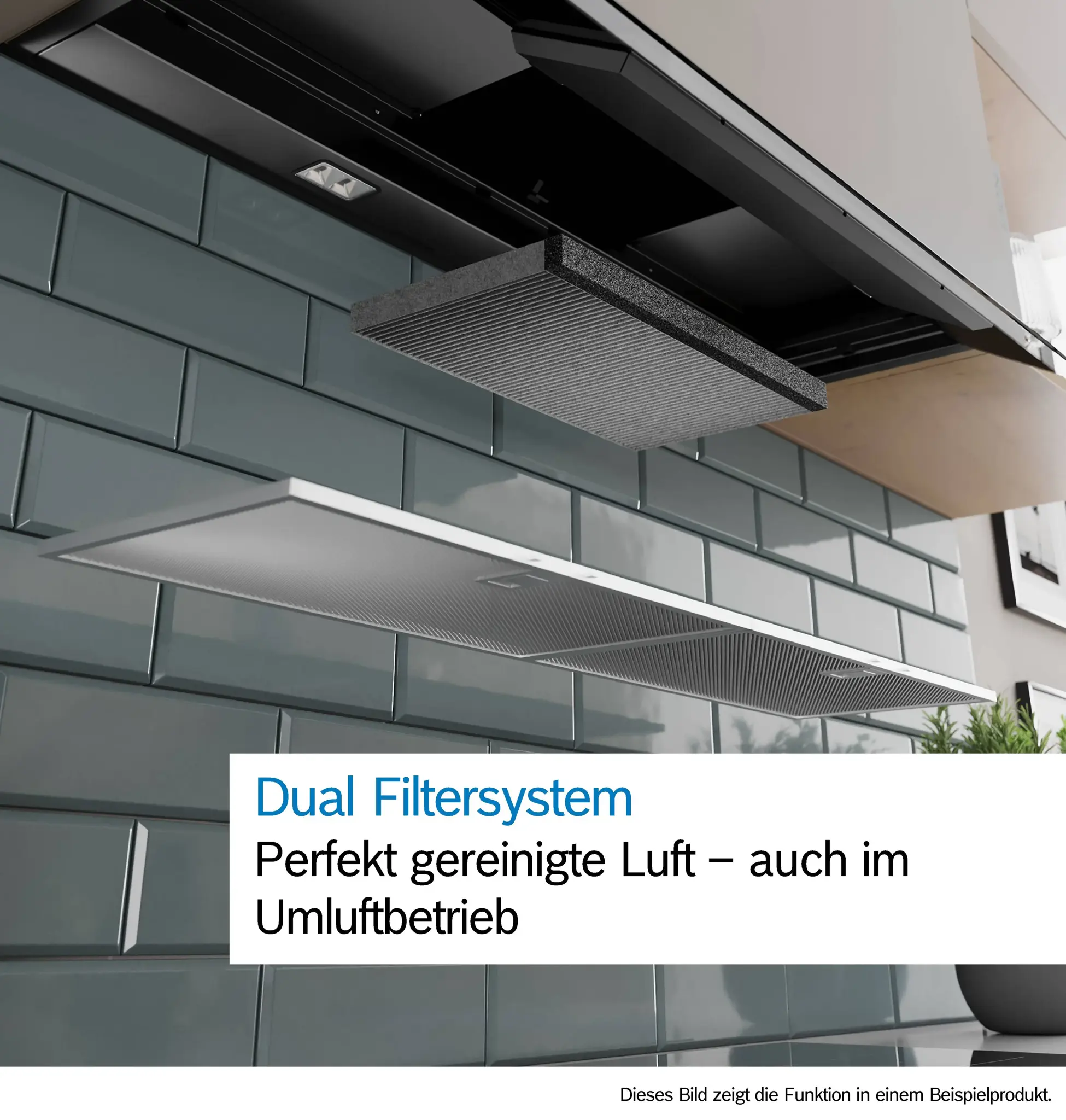 Bosch DBB97DP60 Integrierte Designhaube, 90 cm, Klarglas schwarz bedruckt, Mattschwarz, Bild 10