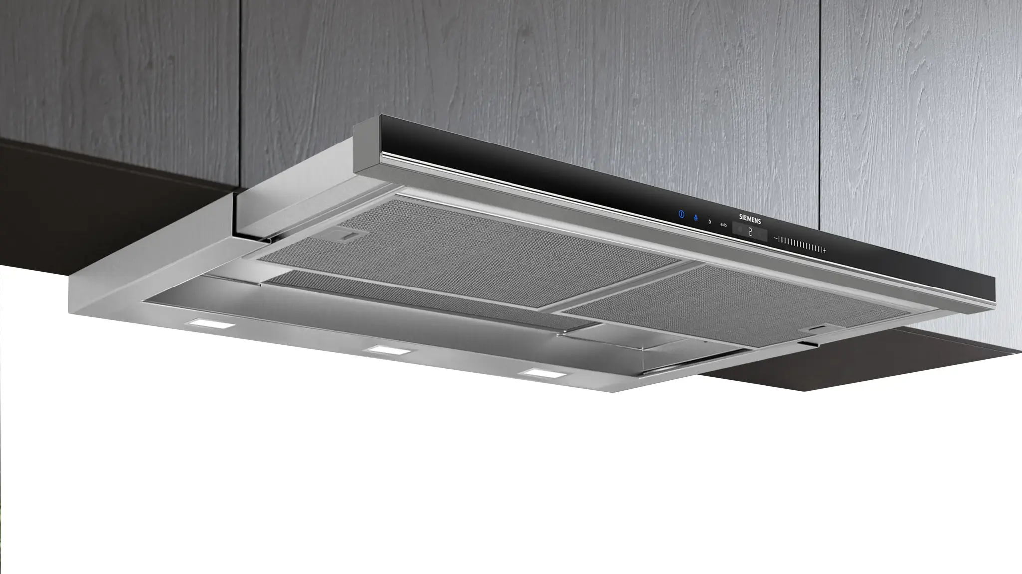 Siemens LI99SA684 iQ700, Flachschirmhaube, 90 cm, Silbermetallic,  Griffleiste optional